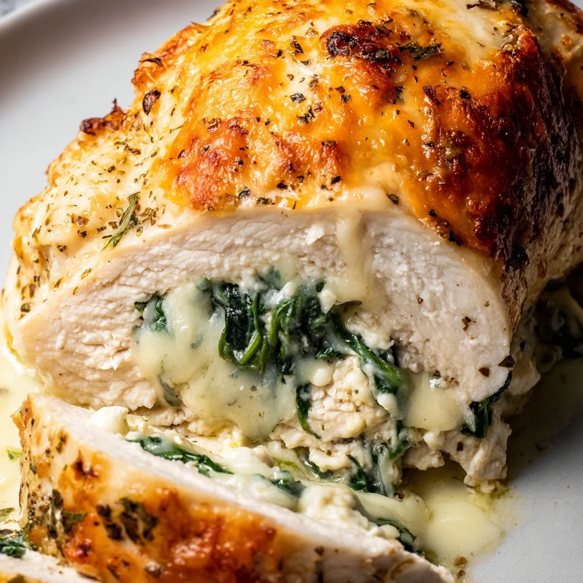 Tender stuffed chicken breasts with creamy ricotta filling bubbling with melted mozzarella cheese