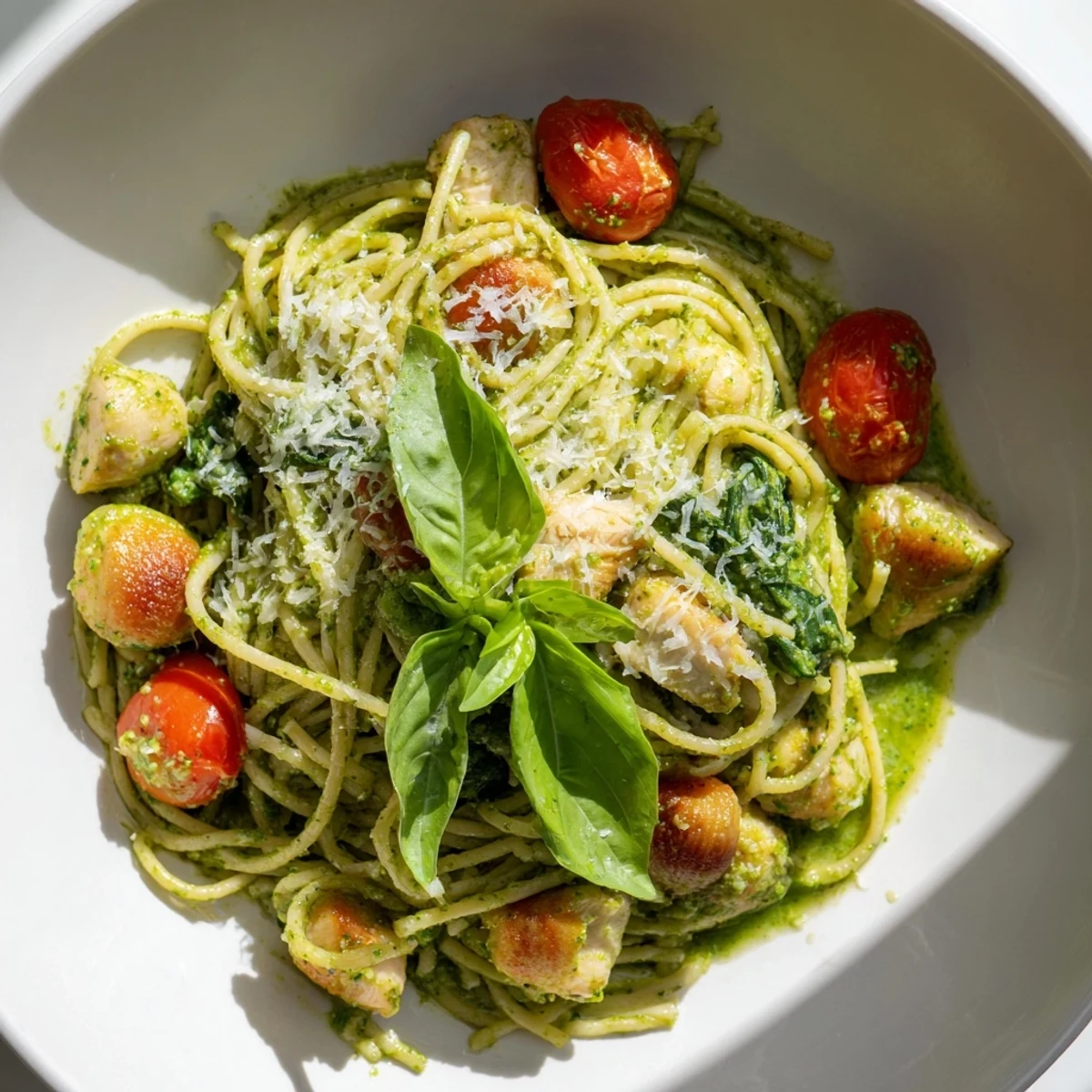 Light Pesto Pasta With Chicken