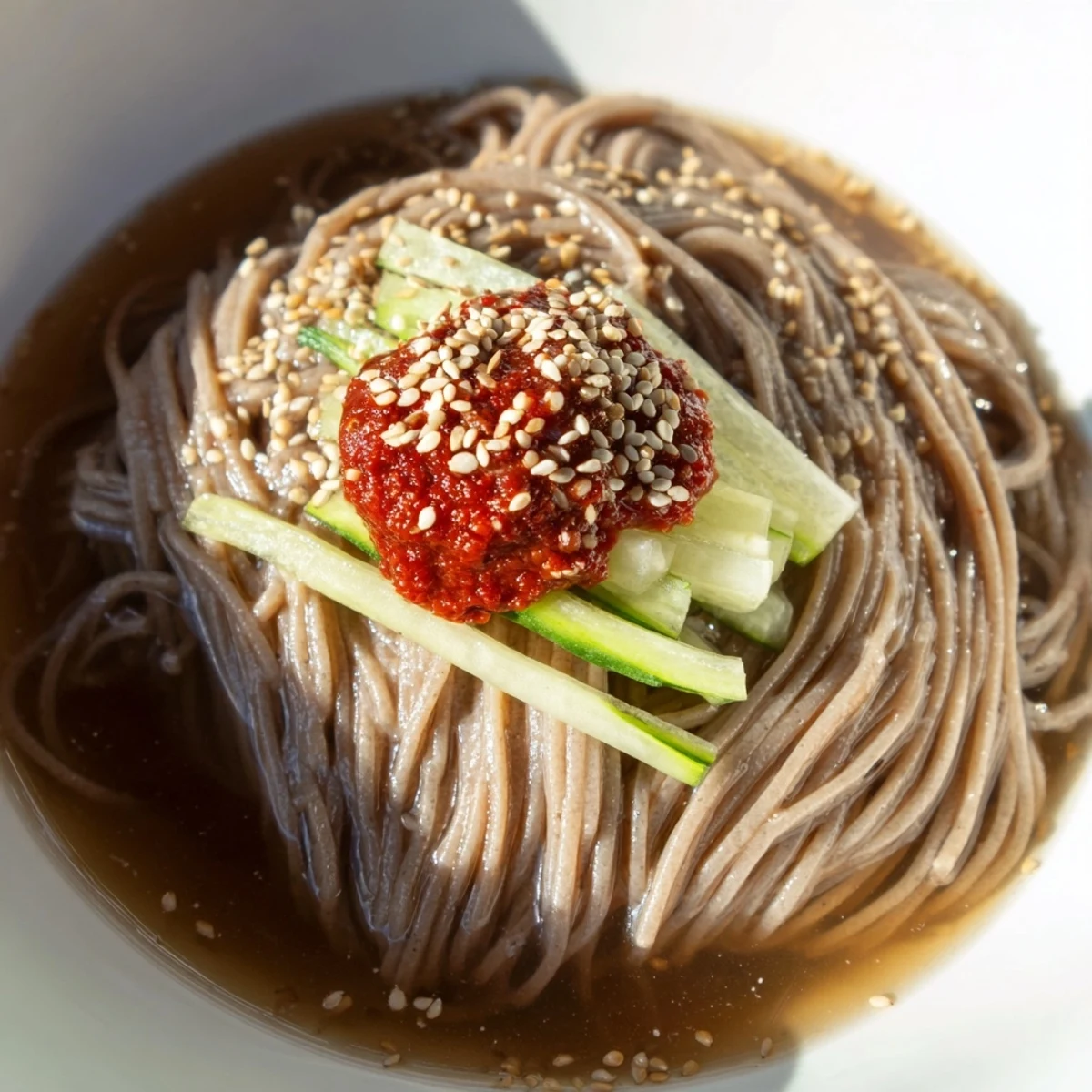 Korean Naengmyeon Cold Noodle Soup