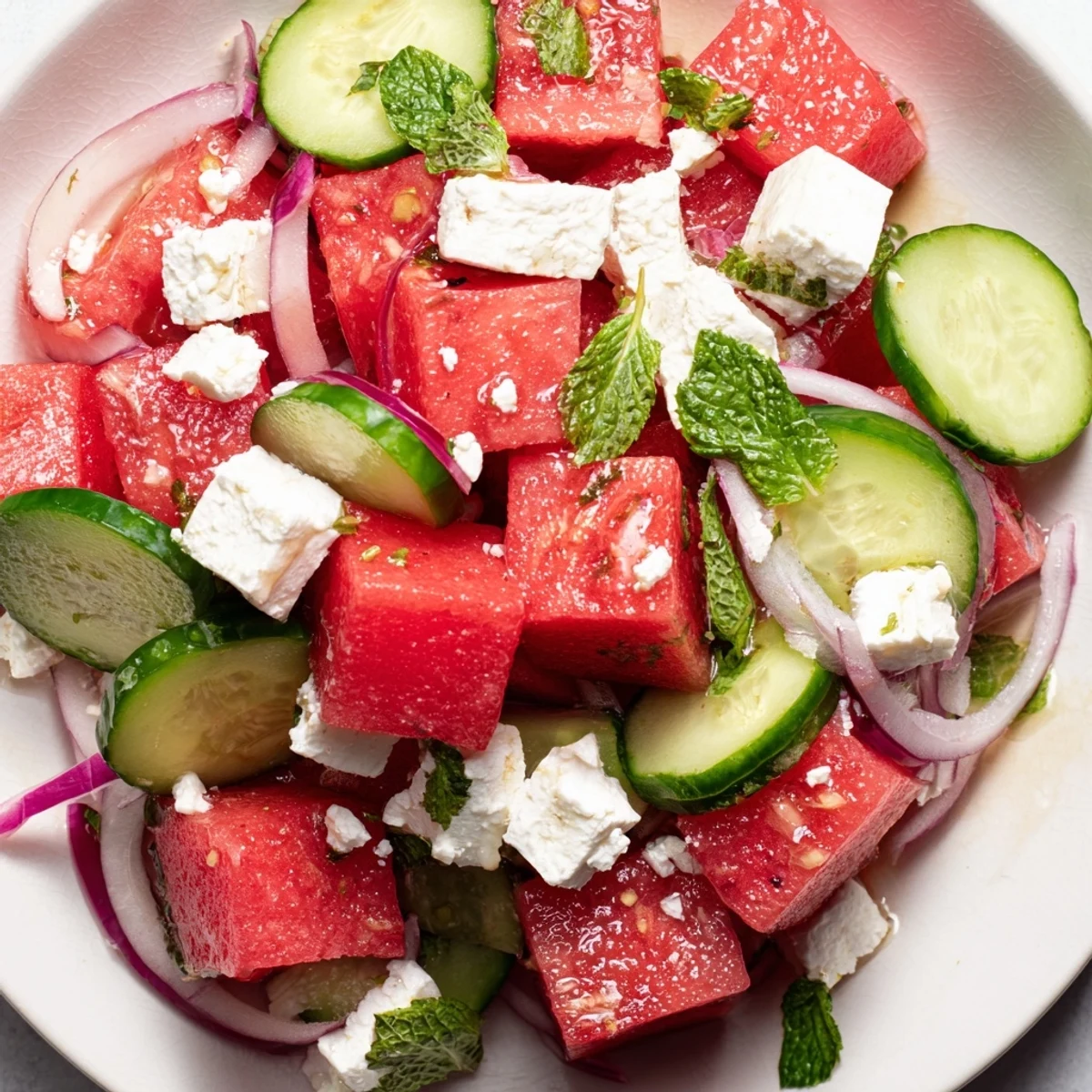 Watermelon Feta Mint Salad