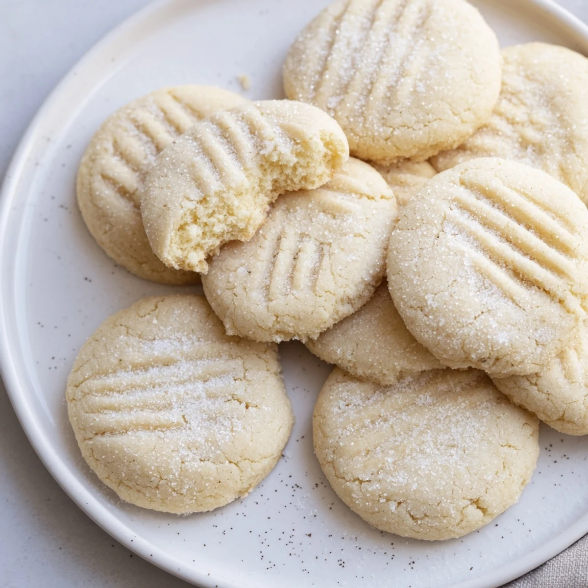 Classic Grandma's Secret Butter Cookies with fork-topped patterns cooling on a wire baking rack