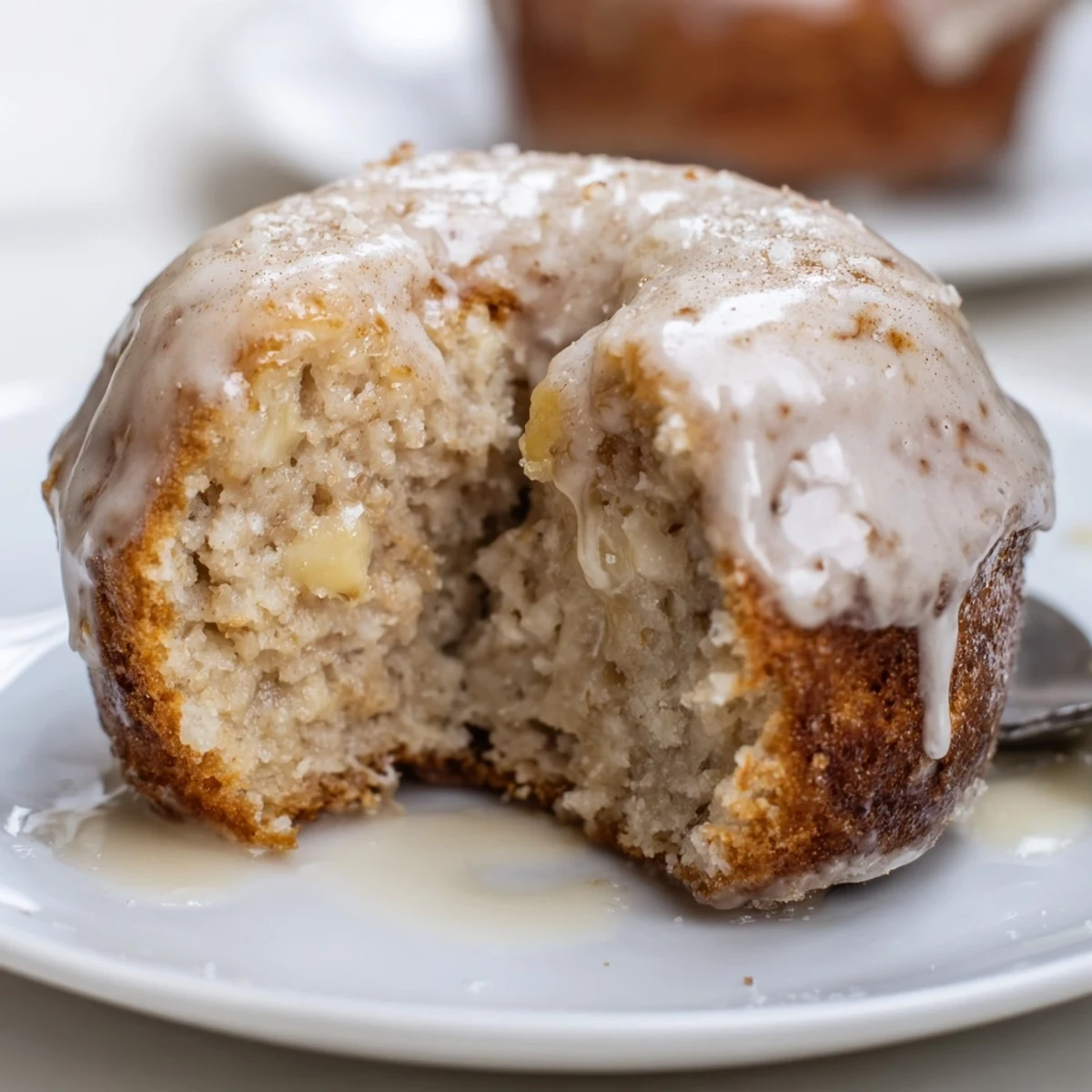 Stacked Banana Donuts dusted with cinnamon, suggested for breakfast or dessert