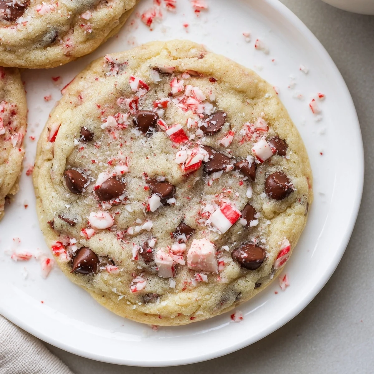 Peppermint Chocolate Chip Cookies cooling on rack, minty aroma and gooey chips.