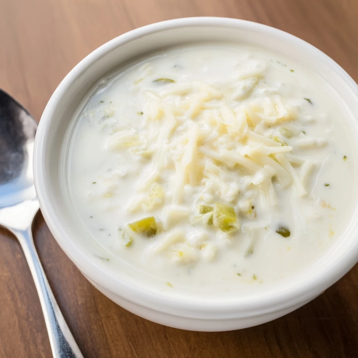 Rich white queso dip with melted cheese and diced jalapeños ready for party dipping