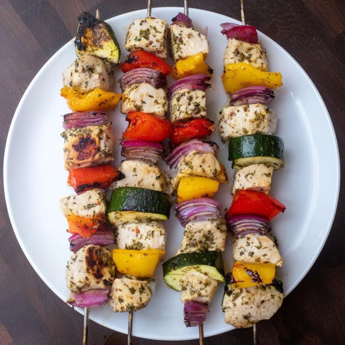Savory chicken kabobs on the grill featuring tender meat and crisp pepper chunks