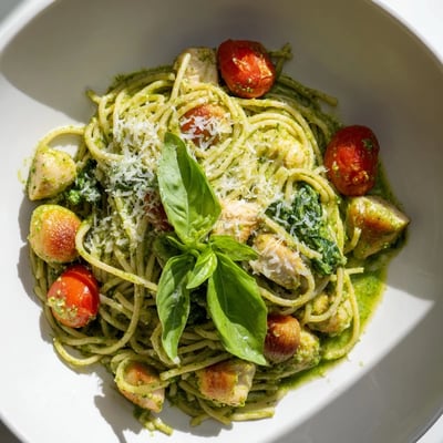 Light Pesto Pasta With Chicken