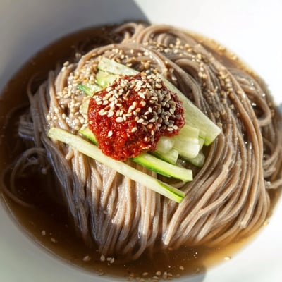 Korean Naengmyeon Cold Noodle Soup