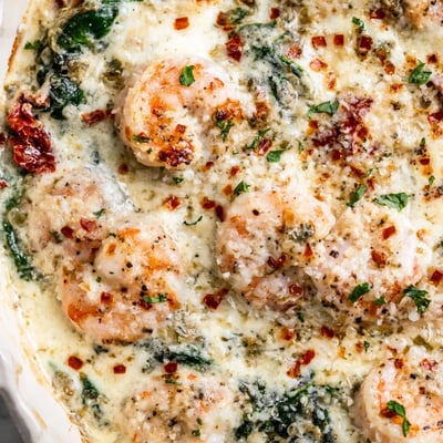 Low Carb Shrimp Tuscan Bake