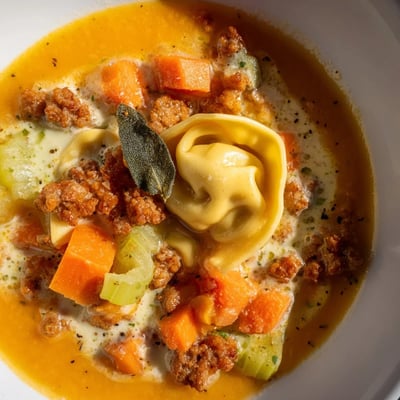 Butternut Squash Sausage Tortellini Soup
